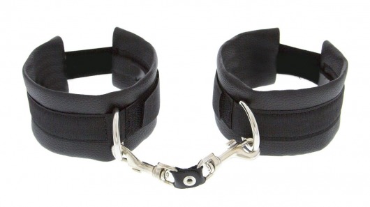 Чёрные полиуретановые наручники Luxurious Handcuffs - Blush Novelties - купить с доставкой в Новосибирске