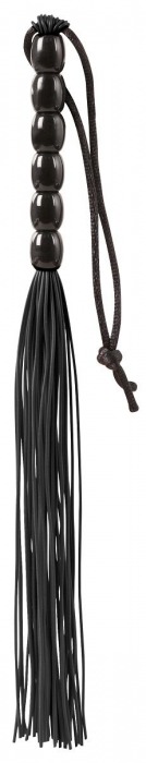 Чёрная мини-плеть из резины Rubber Mini Whip - 22 см. - Blush Novelties - купить с доставкой в Новосибирске