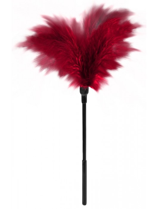 Пластиковая метелочка с красными пёрышками Small Feather Tickler - 32 см. - Blush Novelties - купить с доставкой в Новосибирске