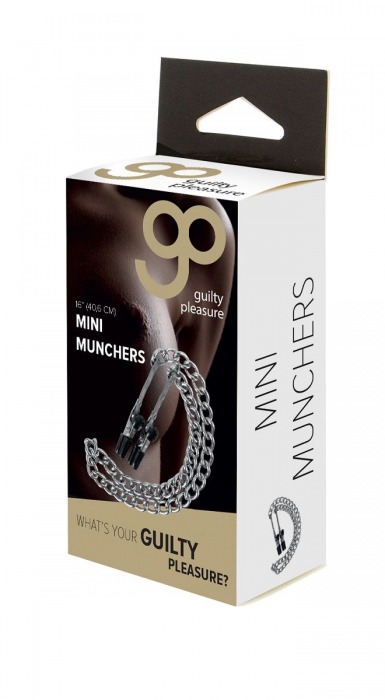 Зажимы на соски Mini Munchers Nipple Clamps с цепью - Blush Novelties
