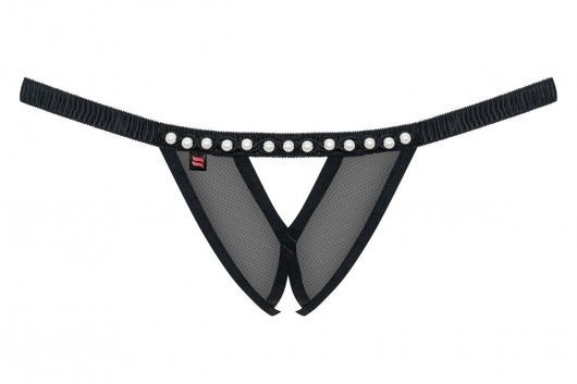 Открытые трусики-стринги с бусинками - Obsessive купить с доставкой