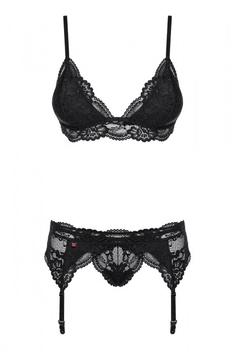 Чувственный кружевной комплект из 3 предметов - Obsessive купить с доставкой