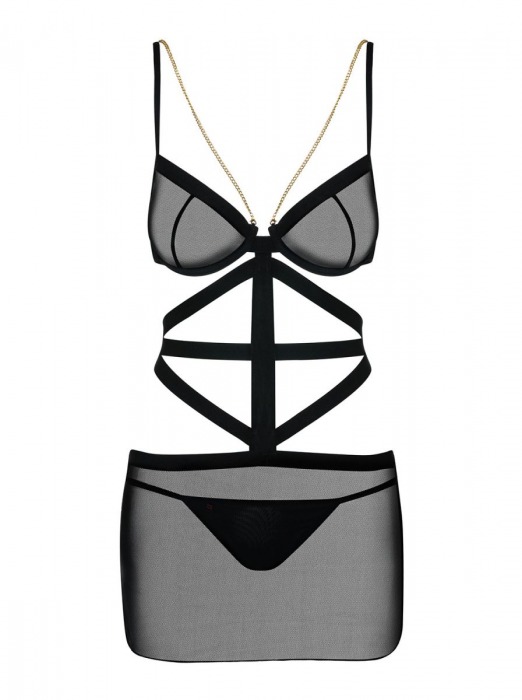 Прозрачная сорочка Bondy с цепочками - Obsessive купить с доставкой