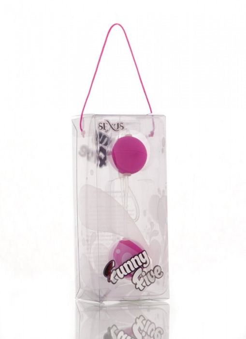 Фиолетовые вагинальные шарики на прозрачной сцепке - Sexus