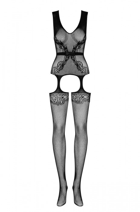 Красивый кэтсьюит с ажурным узором (большой размер) - Obsessive купить с доставкой