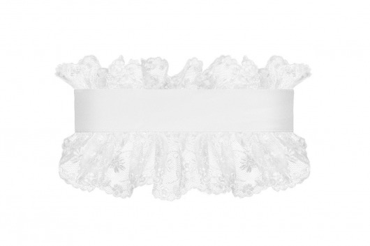 Белая маска на глаза Etheria с кружевами по краю - Obsessive - купить с доставкой в Новосибирске