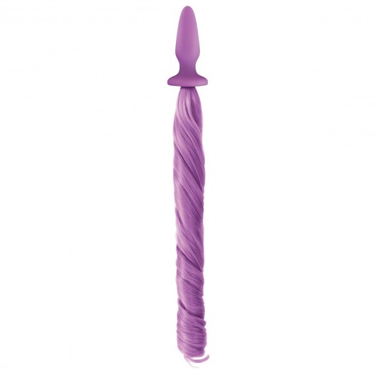 Сиреневая анальная пробка с сиреневым хвостом Unicorn Tails Pastel Purple - NS Novelties