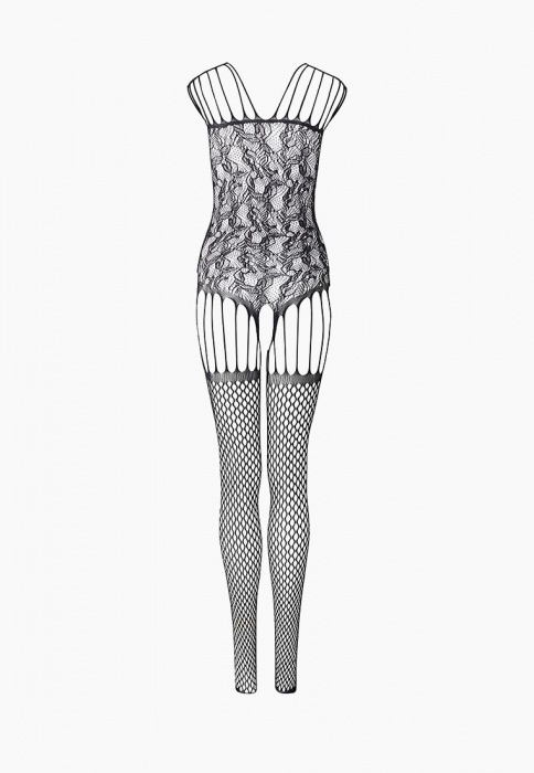 Чёрный комбинезон с ажурной верхней частью - Le Frivole купить с доставкой