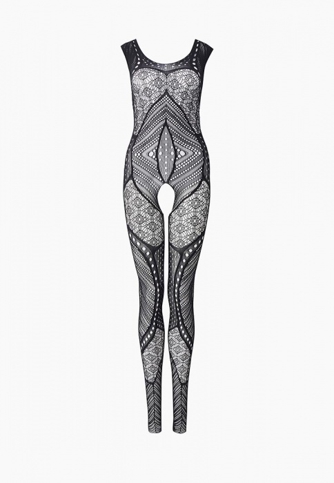 Чёрный комбинезон со сложным геометрическим узором - Le Frivole купить с доставкой