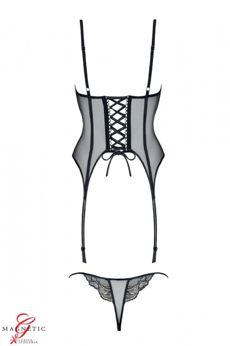 Манящий корсаж Ginette с комплекте с трусиками - Demoniq купить с доставкой