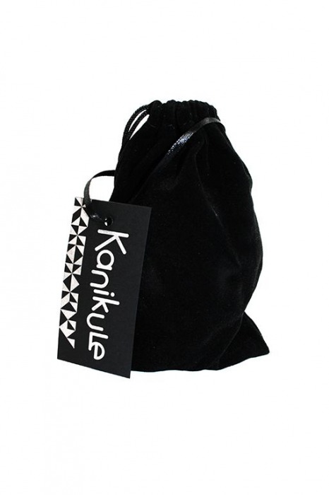 Серебристая алюминиевая анальная пробка с чёрным кристаллом - 8,4 см. - Kanikule - купить с доставкой в Новосибирске