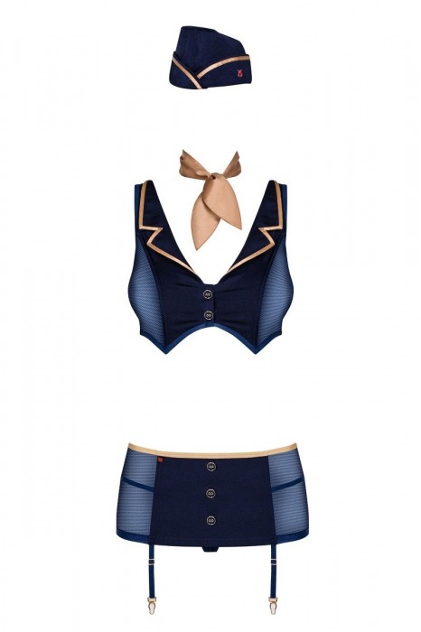 Костюм соблазнительной стюардессы из 5 предметов - Obsessive купить с доставкой