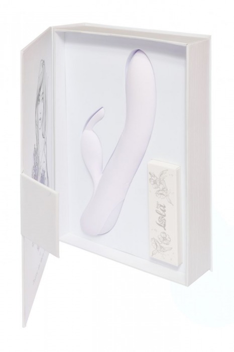 Белый вибратор Love story White Rabbit с клиторальным зайчиком - 21 см. - Lola Games