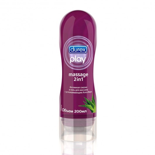 Интимная смазка и гель для массажа DUREX Play Massage 2in1 с алоэ вера - 200 мл. - Durex - купить с доставкой в Новосибирске