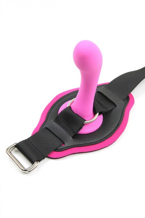 Розовый страпон с креплением на бедро Romfun - 13 см. - Romfun - купить с доставкой в Новосибирске