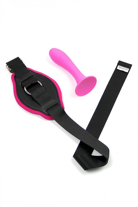 Розовый страпон с креплением на бедро Romfun - 13 см. - Romfun - купить с доставкой в Новосибирске