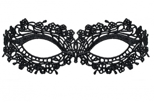 Чёрная ажурная маска на глаза на завязках - Obsessive купить с доставкой