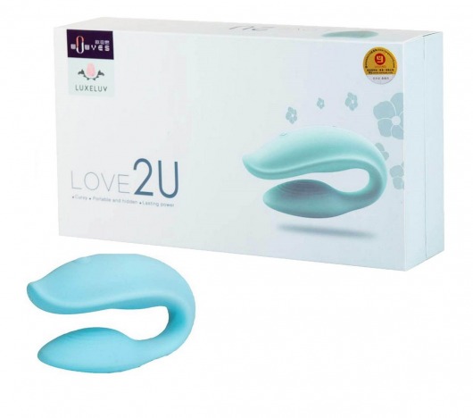 Вибратор для пар 2U цвета мяты с двумя моторчиками - LuxeLuv