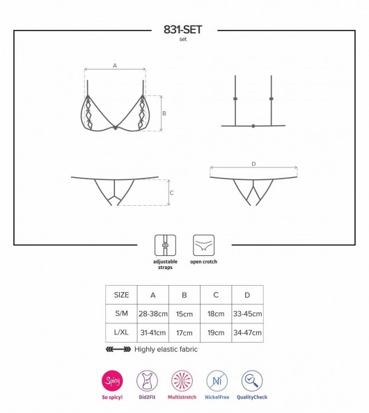 Смелый комплект из нежного кружева - Obsessive купить с доставкой