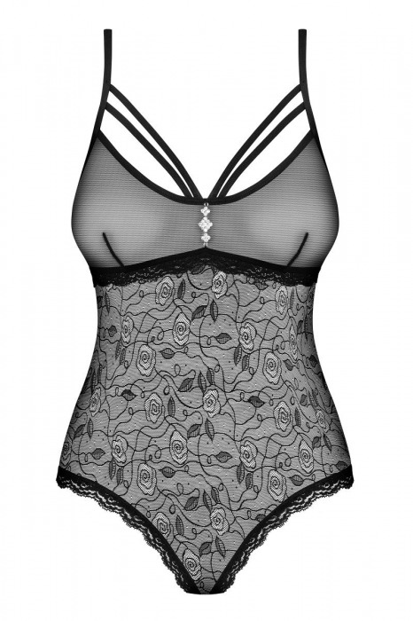 Соблазнительное боди с узором в виде розочек - Obsessive купить с доставкой