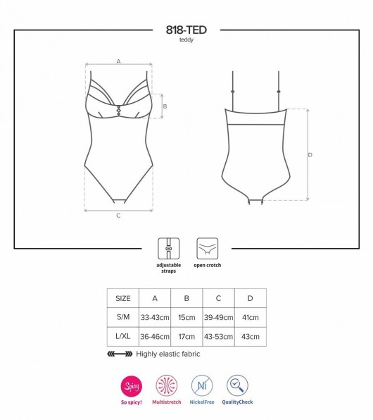 Соблазнительное боди с узором в виде розочек - Obsessive купить с доставкой