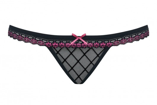 Аккуратные трусики-стринги из сетки с кружевным пояском - Obsessive купить с доставкой