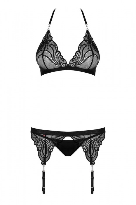 Полупрозрачный ажурный комплект - Obsessive купить с доставкой