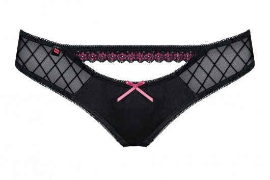Нежные трусики с окошком и клетчатыми элементами - Obsessive купить с доставкой