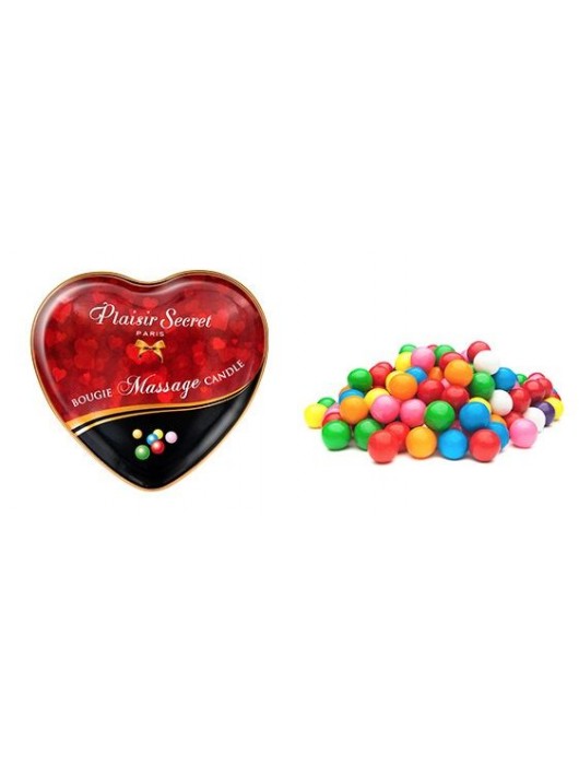 Массажная свеча с ароматом бубль-гума Bougie Massage Candle - 35 мл. - Plaisir Secret - купить с доставкой в Новосибирске