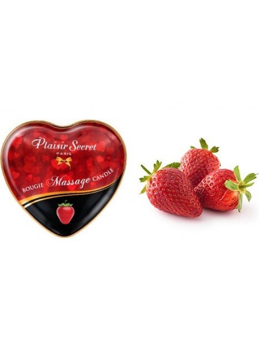 Массажная свеча с ароматом клубники Bougie Massage Candle - 35 мл. - Plaisir Secret - купить с доставкой в Новосибирске