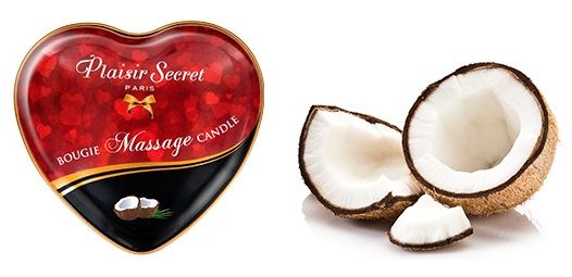 Массажная свеча с ароматом кокоса Bougie Massage Candle - 35 мл. - Plaisir Secret - купить с доставкой в Новосибирске