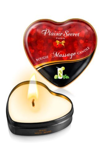 Массажная свеча с ароматом мохито Bougie Massage Candle - 35 мл. - Plaisir Secret - купить с доставкой в Новосибирске