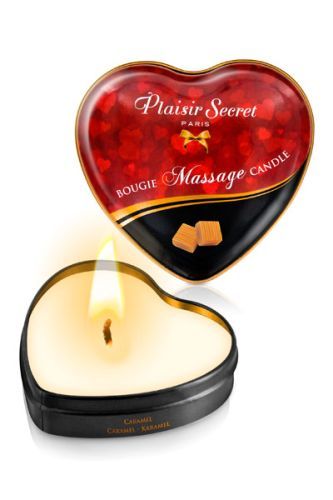 Массажная свеча с ароматом карамели Bougie Massage Candle - 35 мл. - Plaisir Secret - купить с доставкой в Новосибирске