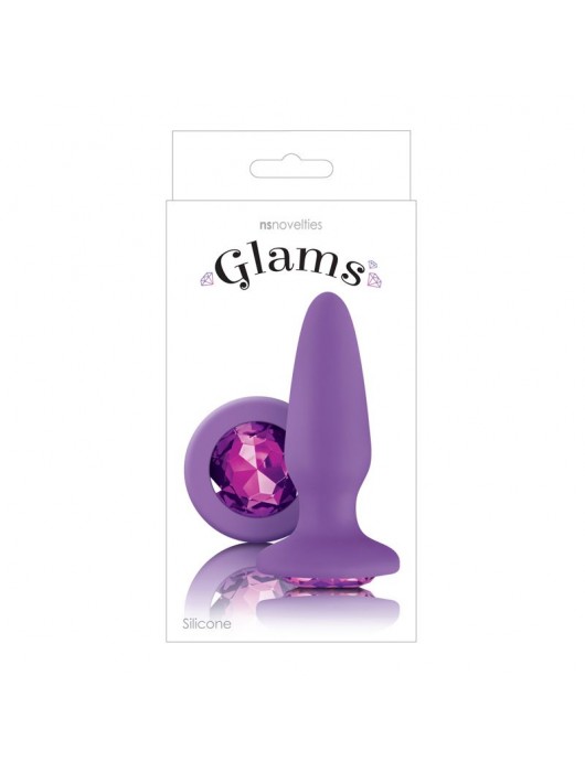 Фиолетовая анальная пробка с фиолетовым кристаллом Glams Purple Gem - 10,4 см. - NS Novelties - купить с доставкой в Новосибирске