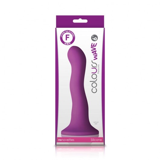 Фиолетовый изогнутый фаллоимитатор Colours Wave 6  Dildo - 19 см. - NS Novelties - купить с доставкой в Новосибирске