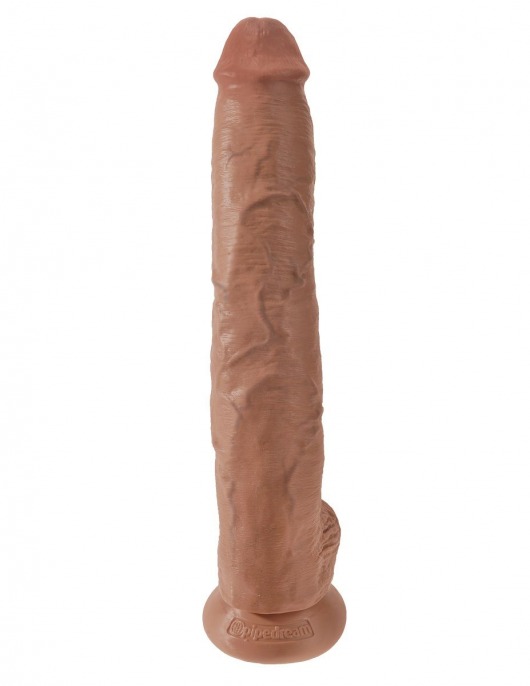Кофейный фаллоимитатор-гигант 14  Cock with Balls - 37,5 см. - Pipedream