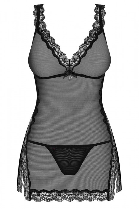 Полупрозрачная сорочка с небольшими разрезами по бокам - Obsessive купить с доставкой