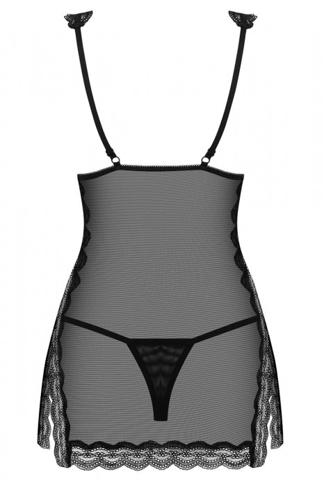 Полупрозрачная сорочка с небольшими разрезами по бокам - Obsessive купить с доставкой