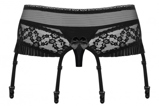 Ажурный пояс для чулок с оборками и трусиками в комплекте - Obsessive купить с доставкой