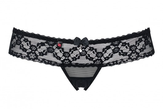 Трусики с кружевным пояском и интимным доступом - Obsessive купить с доставкой