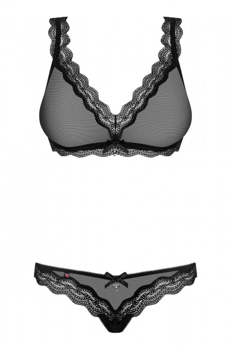 Полупрозрачный комплект с кружевной отделкой - Obsessive купить с доставкой