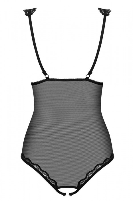 Прозрачное боди с кружевной оторочкой и интимным доступом - Obsessive купить с доставкой