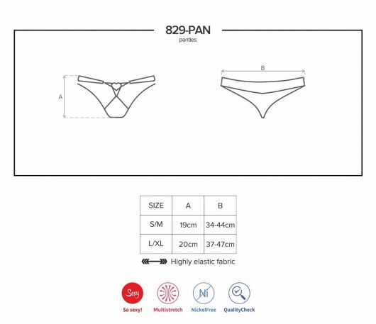 Сексуальные трусики с украшением в виде сердца из кристаллов - Obsessive купить с доставкой