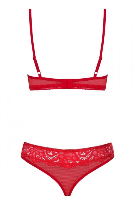 Чарующий комплект из нежного кружева с украшением на трусиках - Obsessive купить с доставкой