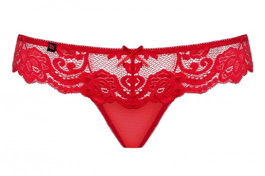 Ажурные трусики-стринги с украшением в форме сердца на задней части - Obsessive купить с доставкой