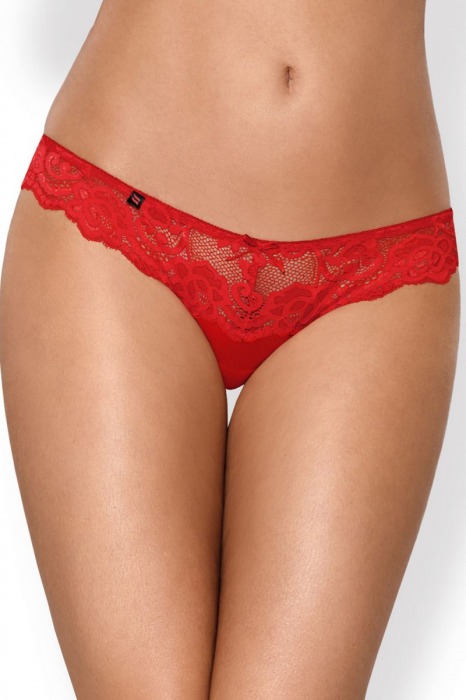 Ажурные трусики-стринги с украшением в форме сердца на задней части - Obsessive купить с доставкой