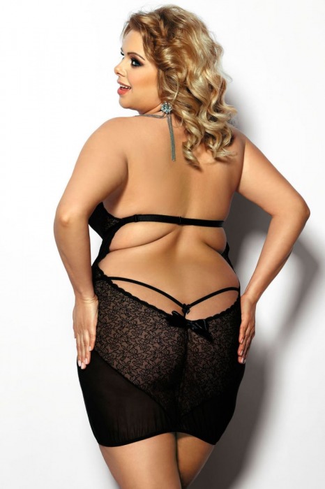 Роскошная сорочка Amysa с кружевным лифом и открытой спинкой (большой размер) - Anais купить с доставкой