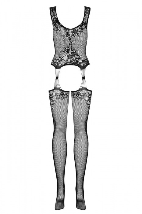 Сексапильный кэтсьюит с крупным цветочным рисунком (большой размер) - Obsessive купить с доставкой