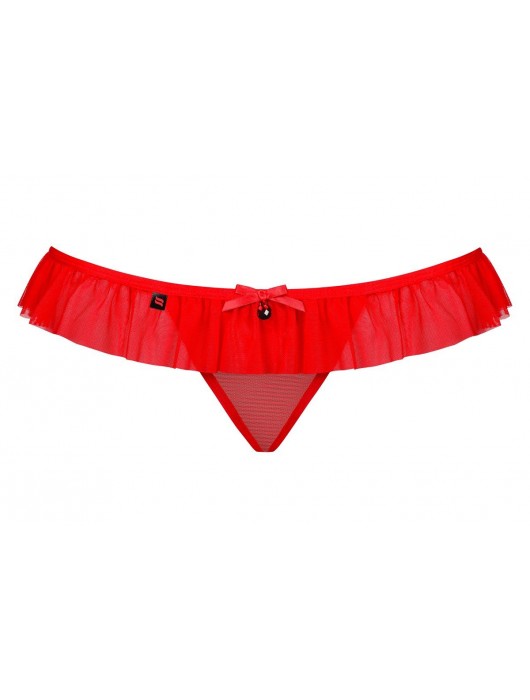 Кружевные трусики-стринги с юбочкой - Obsessive купить с доставкой