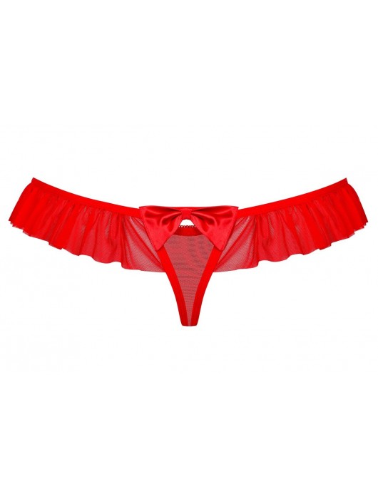Кружевные трусики-стринги с юбочкой - Obsessive купить с доставкой
